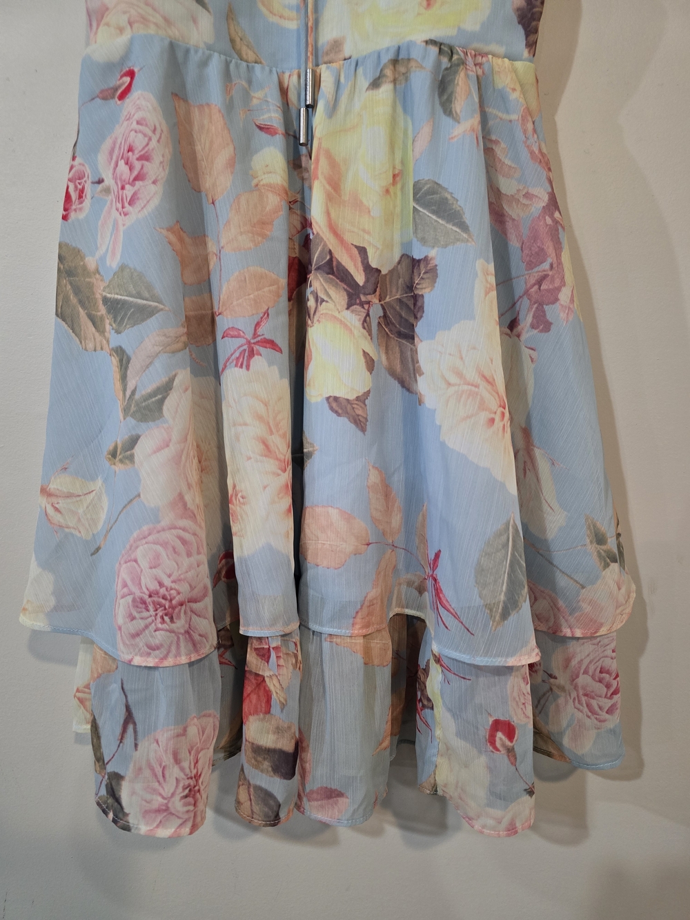 Guess Light Blue Floral Off-Shoulder Mini Dress - Picture 8 of 9